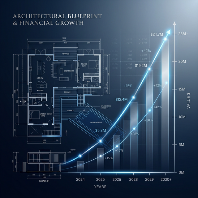 Plan architectural et graphique financier